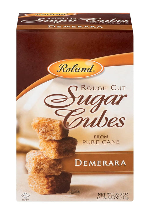 Roland Foods Demerara Rough Cut Brown Sugar Cubes, Specialty Imported Food, 35.2