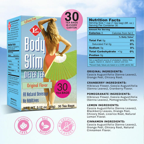 (6 Pack 30 Uncle Lee's Tea Body Slim Tea Dieters Tea, Caffeine Free Chinese Herbal Tea with Senna Leaves and Natural