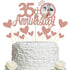 Sumerk 35th Anniversary Cake Topper, 13PCS Rose Gold Glitter Cake Decorations for Wedding Anniversary Celebration Party