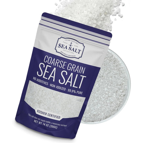 Sea Salt Superstore Coarse Sea Salt for Grinder Refill, Coarse Grain Kosher,