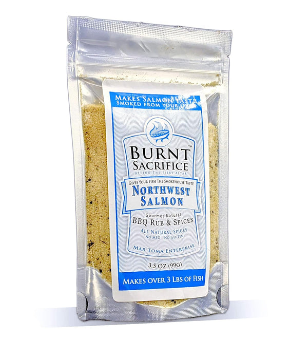 Burnt Sacrifice Northwest Salmon Gourmet BBQ Spice Rub Seasoning, Makes Smoked Salmon (3.5 OZ