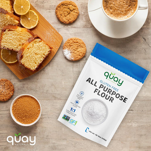 2 lbs, 1:1 Quay Naturals Organic Gluten Free All Purpose Baking Flour - No Grit, Wheat Substitution, Dairy Free