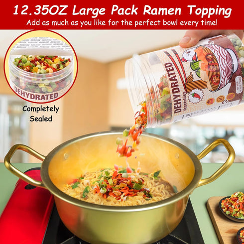9 12.35oz Dried Ramen Toppings Dehydrated Vegetables Mixed Vegetable Green & Red Bell Peppers, Natural Dried Veggie
