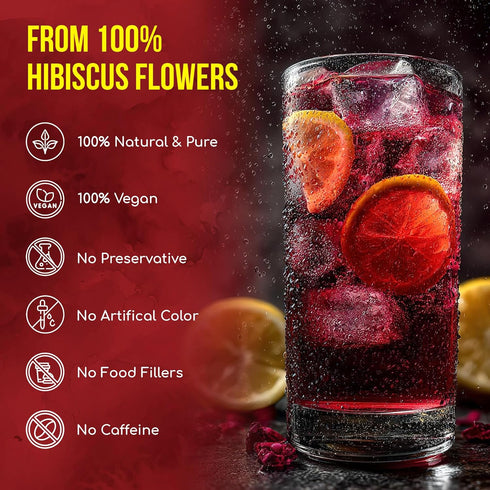 40 100% FreshDrinkUS, Premium Hibiscus Flowers Tea Bags, Natural, Pure from Hibiscus Flowers. Loose Flower Herbal Tea.
