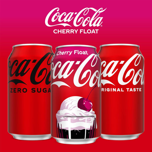 12 oz, 12 Pack Coca-Cola Cherry Float Soda Soft Drink Cans, fl