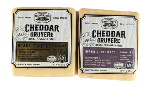Generic Cheddar and Gruyere Black Truffle and Herbs de Provence Cheese Blend, Gourmet