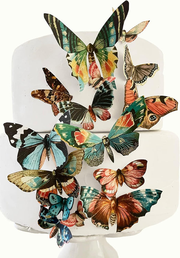 Sugar Robot Edible Butterflies for Cake Decorating- Butterfly Cake Decorations- Assorted Size