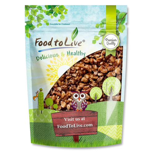 Food to Live Dry Roasted Walnut Halves and Pieces with Himalayan Salt,