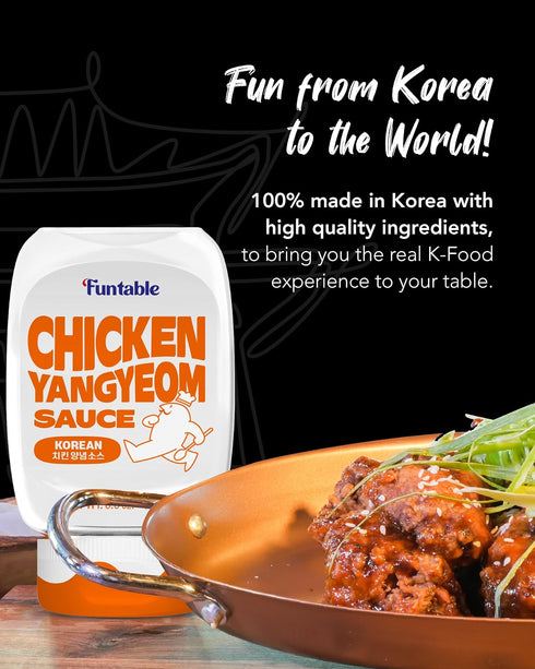 (8.8 oz, 250g) Funtable Delicious Korean Chicken Sauce (Halal) - Authentic Korean Flavor, Sticky & Tangy Sauce. Ideal