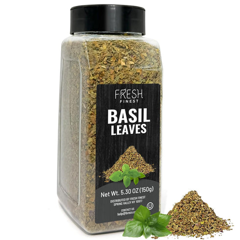 Fresh Finest Basil Leaves Spice 5.30 oz Dried Sweet Basil for Cooking,