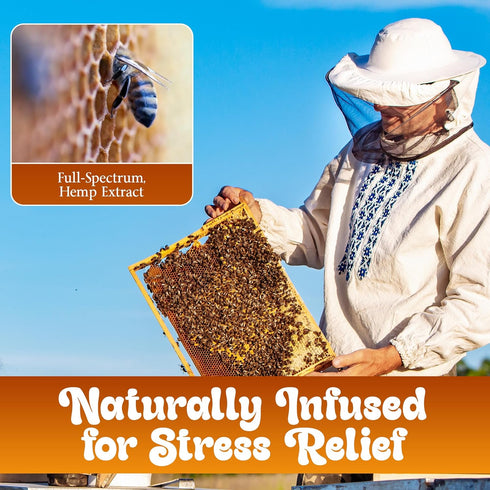 MOWI WOWI 100% Pack 10 Hemp Honey Straws - USA Pure, Raw, Unfiltered Honey - Infused with Hemp Oil, Non-GMO