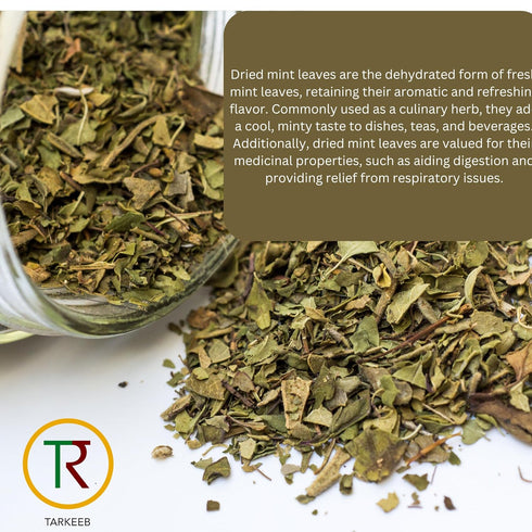 Tarkeeb Cut Mint Leaves - Dried, All Natural, Gluten Free, Vegan, 1.76oz/50g