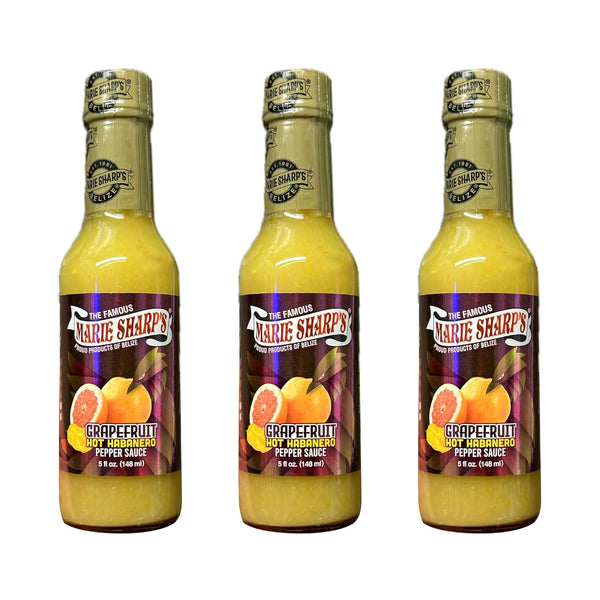 Marie Sharps Grapefruit Hot Habanero Pepper Sauce, 5 oz | Belizean Hot