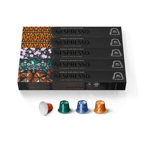Nespresso Capsules Original Line, Morning Lungo Blends Variety Pack, Mild to Medium