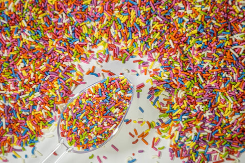 Sweet Evas 100% KOSHER,1.5 LBS. NATURAL RAINBOW SPRINKLES - NATURAL COLOR, DAIRY FREE, NUT FREE, GLUTEN FREE, SOY FREE