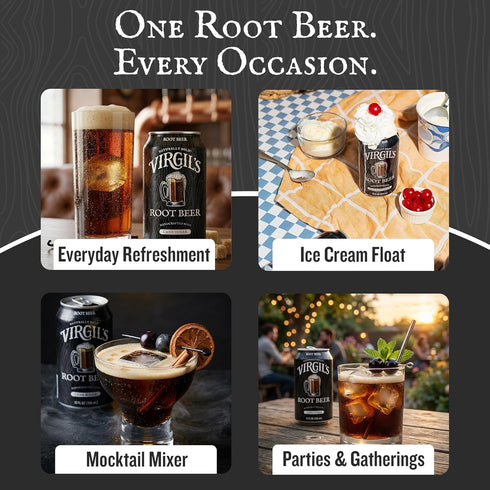 12oz 24 Pack Virgil's Handcrafted Root Beer - Rich Bold Flavor - Cans