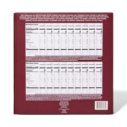 Set, Set 18 Thoughtfully Gourmet, Gourmet Salt Sampler Collection Gift Vegan and Vegetarian, Uniquely Flavored