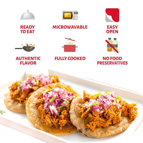 13.05 oz, Pack 4 Chata Cochinita Pibil, Shredded Pork Meat with Annatto Seasoning