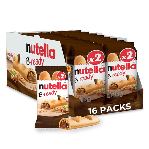Nutella B-ready Wafer Bars, Hazelnut Spread with Cocoa, Individually Wrapped Snack Bar,