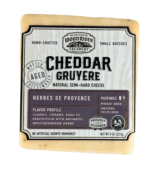 Generic Cheddar, Gruyere, and Herbs de Provence Cheese Blend, Gourmet Artisan Cheese Mix,