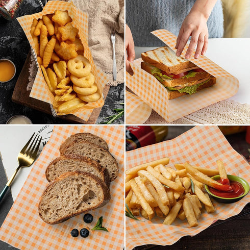 GeeRic 9.84 13.78 Inch, 100 Mother's Day Waxed Deli Paper Sheets for Food Wraping, * Pcs Food Basket Liners