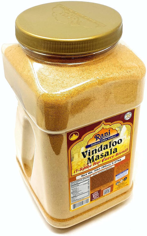 80oz (5lbs) 2.27kg Rani Vindaloo Curry Masala Indian Spice Blend Bulk PET Jar ~ All Natural | Salt Free | Vegan |