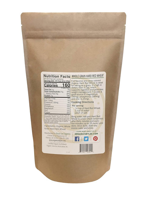 (2 lbs) Royal Lee Organics Organic Hard Red Wheat Berries