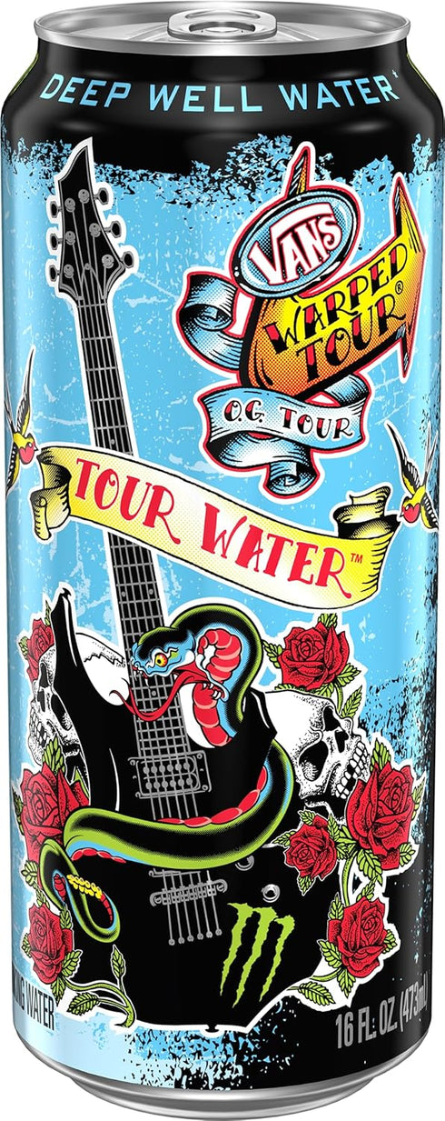 16oz (Pack 12) Monster Tour Water by Monster Energy, Deep Well Water