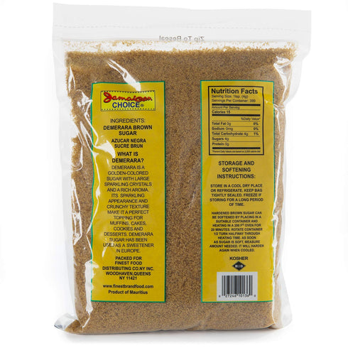 56 Oz Demerara Brown Sugar - Made From Pure Sugar Cane, Product of Mauritius, Kosher | - By Jamaican Choice