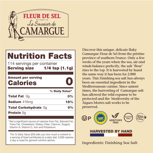 4.4 oz French Sea Salt Fleur de sel de Camargue by Le Saunier