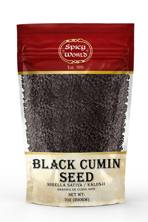 Spicy World Black Cumin Seeds, 7oz Nigella Sativa in Resealable Bag for Health and Black Seed Oil