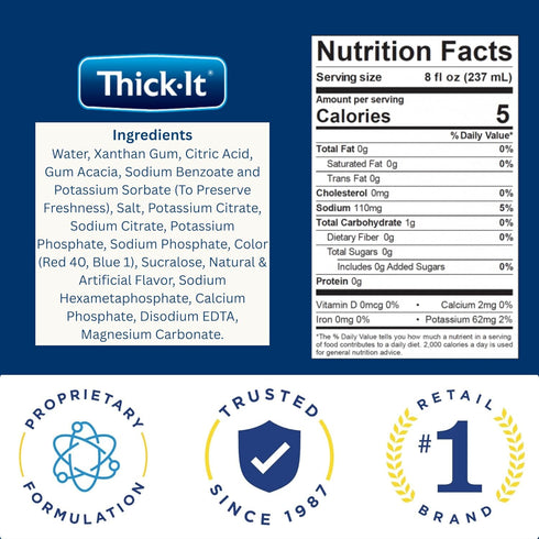 8 oz (24 Pack) Thick-It Clear Advantage Mildy Thick Grape Drink Plus Electrolytes, Nectar Consistency, Swallowing Aid