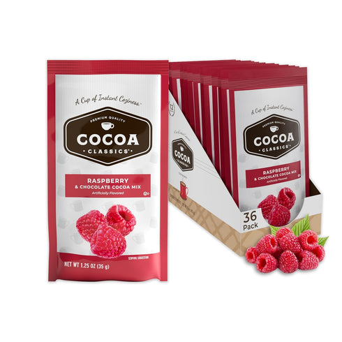 Cocoa Classics Raspberry Cocoa Mix, Hot Chocolate, Made with Nonfat Milk, Just