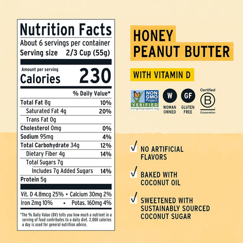 (1 11oz), 6g (Pack 2) Purely Elizabeth, Honey Peanut Butter, Superfood Cereal with Vitamin D Box, Fiber