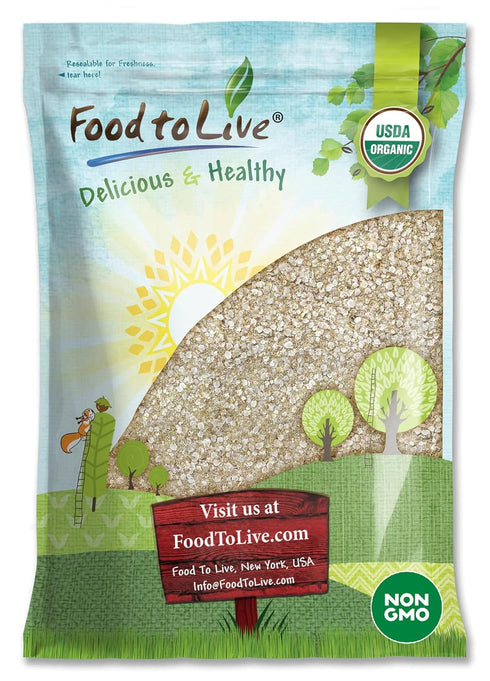 Food to Live Organic White Quinoa Flakes, 4 Pounds Non-GMO Pressed Seeds,