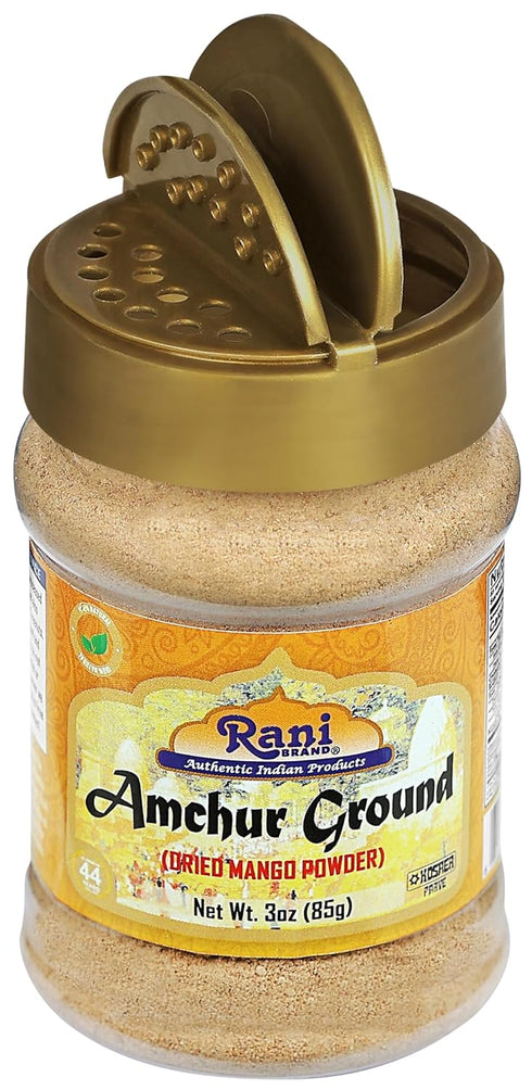 Rani Ground Amchur (Mango) Powder Spice, 3oz (85g) PET Jar, All Natural | Indian Origin | No Color | Gluten Friendly