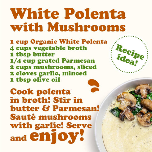 5 Food to Live - Organic White Polenta, Pounds Classic Non-GMO Cornmeal. Vegan, Kosher Corn Grits in Bulk. Great