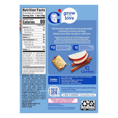 5.5 (Pack 6) Gerber Graduates Cereal Bar, Apple Cinnamon, Ounce