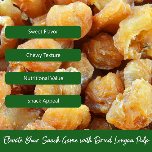 16 Oz, NPG Dried Longan Pulp Meat Fruit, Gui Yuan, Lung Gan, No Additives, Edible, Perfect for Teas, Snacks, Desserts