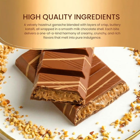 7.05 Oz (Pack 1), Beyoglu Dubaco Dubai Chocolate Bar Hazelnut of Luxury & Premium Dubai Milk Chocolate Bar Filled