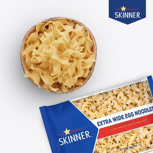 12 Pack (12 oz Skinner Extra Wide Egg Noodle Pasta, Each) Pantry Staple for Casseroles, Soups & Satisfying Meals