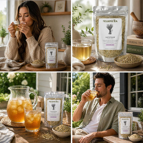 (2 oz) Nelson's Tea Oatstraw - Cut & Sifted Avena Sativa - Nourishing Herbal Infusion for Relaxation & Well-Being