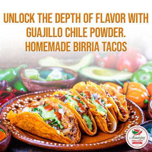 Guajillo Chile Powder Ground (4oz) – Premium Natural Spice for Chili, Sauces, Stews, Salsa, Meat Rubs, Enchiladas, Mole