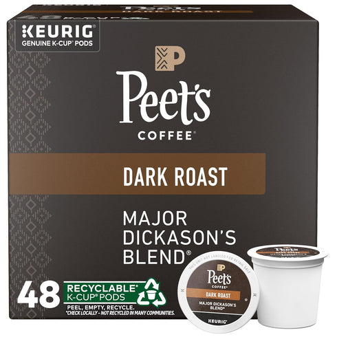 Peet's Coffee, Dark Roast Keurig K-Cup Pods, 100% Arabica Coffee - Major