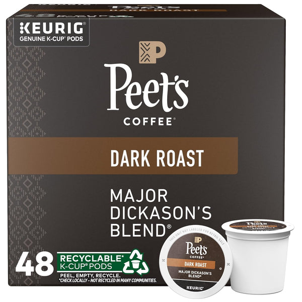 Peet's Coffee, Dark Roast Keurig K-Cup Pods, 100% Arabica Coffee - Major