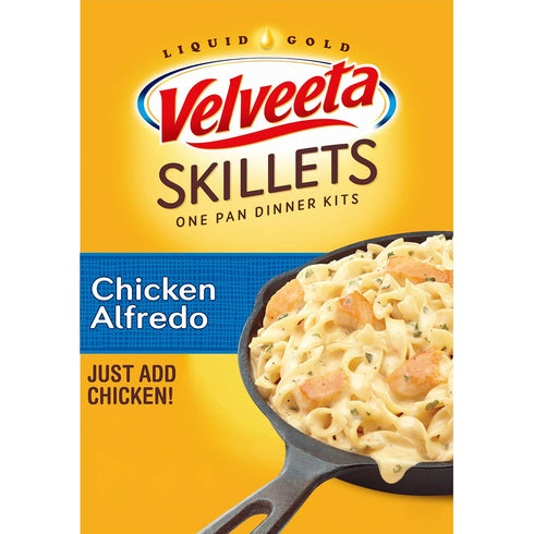 Velveeta Skillets Chicken Alfredo Dinner Kit, 12.5 oz - One Pan with Cheese Sauce, 6 ct Pack