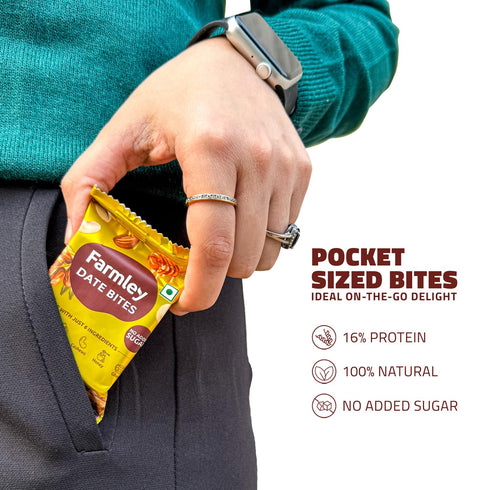 Farmley 200 (Pack 10) (7.05 Oz) Protein Dates Bars Jars| Dates Bite with No Added Sugar | Made with Zero Added Sugar |