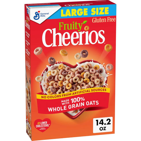 Fruity Cheerios, Heart Healthy Cereal with Whole Grain Oats, Gluten Free, Large