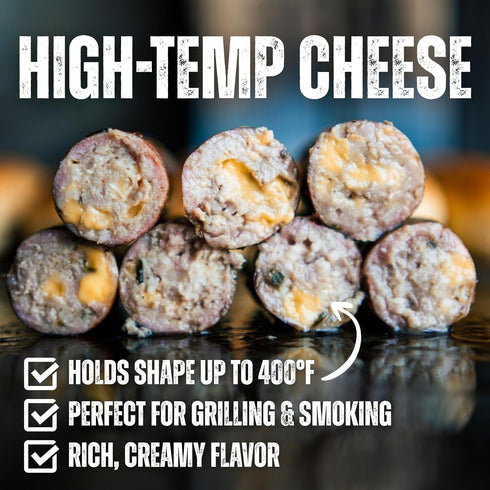 1 lb 1/4" 10 lbs 400F Bearded Butchers High-Temp Cheddar Cheese Shelf-Stable Cubes for Up to of Meat, High-Temperature