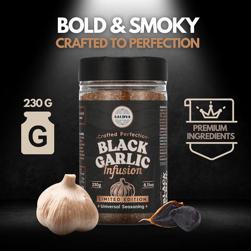 (230g) Premium Black Garlic BBQ Rub Limited Edition Universal Seasoning Infused with Rich, Umami Flavour Bold & Smoky
